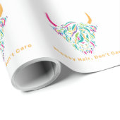 ハイランド牛の汚れた髪気にカラフルは ラッピングペーパー (ロールコーナー)