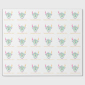 ハイランド牛の汚れた髪気にカラフルは ラッピングペーパー (フラット)