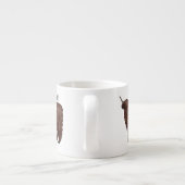 ハイランド牛の漫画イラストレーション エスプレッソカップ (裏面)