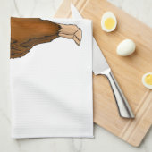 ハイランド牛の漫画イラストレーション キッチンタオル (四つ折り)