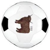 ハイランド牛の漫画イラストレーション サッカーボール (回転)