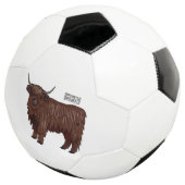 ハイランド牛の漫画イラストレーション サッカーボール (3/4)