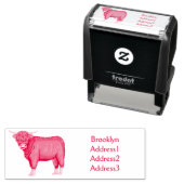 ハイランド牛の漫画イラストレーション セルフインキングスタンプ (インサイチュ)