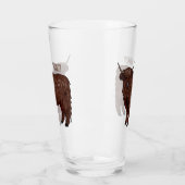 ハイランド牛の漫画イラストレーション タンブラーグラス (左)