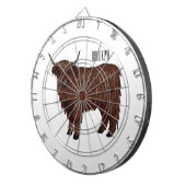 ハイランド牛の漫画イラストレーション ダーツボード (正面右)