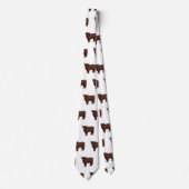 ハイランド牛の漫画イラストレーション ネクタイ (正面)