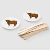 ハイランド牛の漫画イラストレーション ハンドファン (組立なし)