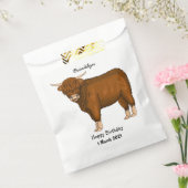 ハイランド牛の漫画イラストレーション フェイバーバッグ (封をした状態)