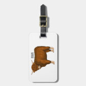 ハイランド牛の漫画イラストレーション ラゲッジタグ (正面縦)
