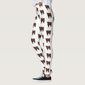 ハイランド牛の漫画イラストレーション レギンス (左)