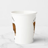 ハイランド牛の漫画イラストレーション 紙コップ (左)