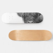 ハイランド牛の白黒#4 スケートボード (横)