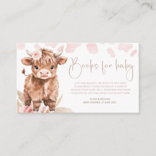 ハイランド牛の神聖な牛の赤ちゃんシャワー囲いカード エンクロージャーカード (正面)
