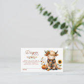 ハイランド牛の秋かわいい赤ちゃんシャワーおむつラッフル エンクロージャーカード (スタンド正面)