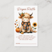 ハイランド牛の秋のふくらはぎ赤ちゃんシャワーおむつラッフル エンクロージャーカード (正面)