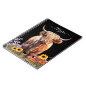 ハイランド牛の素朴フローラガーデンデコパージュ ノートブック (左側)