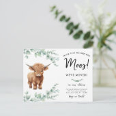 ハイランド牛の緑のファーム新しいアドレス移動 案内ポストカード (スタンド正面)