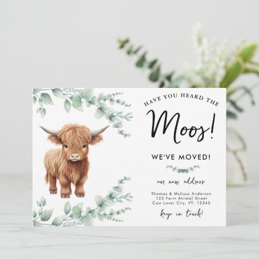 ハイランド牛の緑のファーム新しいアドレス移動 案内状 (スタンド正面)