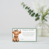 ハイランド牛の緑の女の子おむつラッフル エンクロージャーカード (スタンド正面)