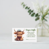 ハイランド牛の緑の蝶おむつラッフル エンクロージャーカード (スタンド正面)