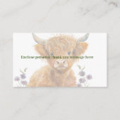 ハイランド牛の緑の赤ちゃん感謝していシャワーあなた エンクロージャーカード (裏面)