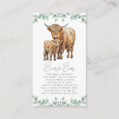 ハイランド牛の緑の農場の動物ブックリクエスト エンクロージャーカード (正面)