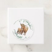 ハイランド牛の緑の農業動物の赤ちゃんシャワー フェイバータグ (インサイチュ)