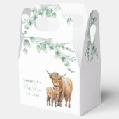 ハイランド牛の緑ボホファーム動物の赤ちゃんシャワー フェイバーボックス (オープン)