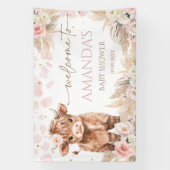 ハイランド牛の聖い牛の赤ちゃんシャワー女の子 横断幕 (縦)