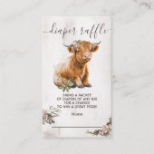 ハイランド牛の花柄 おむつくじ カード (正面)