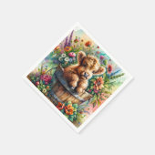 ハイランド牛の花 スタンダードカクテルナプキン (角)