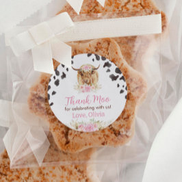 ハイランド牛の誕生日シールのラベル ラウンドシール