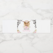 ハイランド牛の誕生日パーティウォーターボトルラベル ペットボトルラベル (シングルラベル)