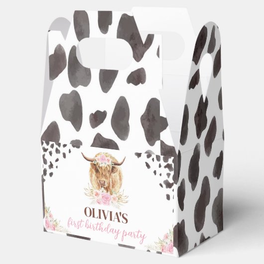 ハイランド牛の誕生日パーティーのお願いボックス フェイバーボックス (オープン)