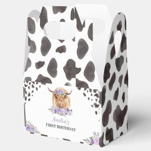 ハイランド牛の誕生日パーティーのお願いボックス フェイバーボックス (オープン)
