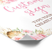 ハイランド牛の誕生日パーティーテーブルサイン ポスター (角)