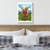 ハイランド牛の贈り物&アクセサリー キャンバスプリント (インサイチュ (寝室))