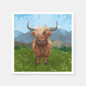 ハイランド牛の贈り物&アクセサリー スタンダードカクテルナプキン (正面)
