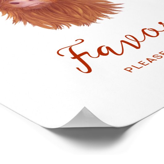 ハイランド牛の赤ちゃんシャワーを好む ポスター (角)