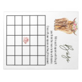 ハイランド牛の赤ちゃんシャワービンゴゲーム ノートパッド (正面)