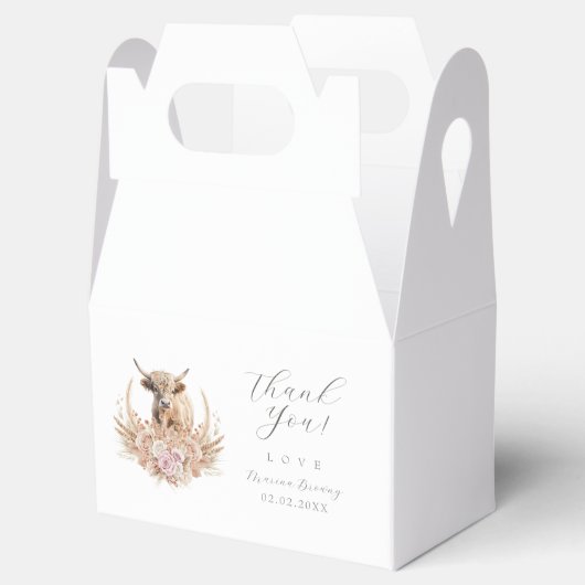 ハイランド牛の赤ちゃんシャワー フェイバーボックス (オープン)