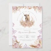 ハイランド牛の赤ん坊のシャワー、神聖な牛の私たちはベビー 招待状 (正面)