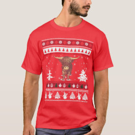 ハイランド牛の醜いクリスマス Tシャツ