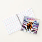 ハイランド牛の雪の水の色のカスタムクリスマス ノートブック (内部)