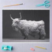 ハイランド牛の黒と白のデコパージュ 薄葉紙 (クラフト)