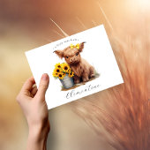 ハイランド牛ひまわりバケツ折り畳みノートカード ノートカード