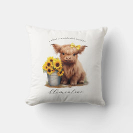 ハイランド牛ひまわりバケツ クッション