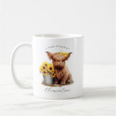 ハイランド牛ひまわりバケツ コーヒーマグカップ (左)