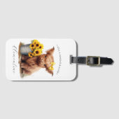 ハイランド牛ひまわりバケツ ラゲッジタグ (正面横)