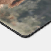 ハイランド牛ふくらはぎ秋の草モノグラムイニシャル デスクマット (コーナー)